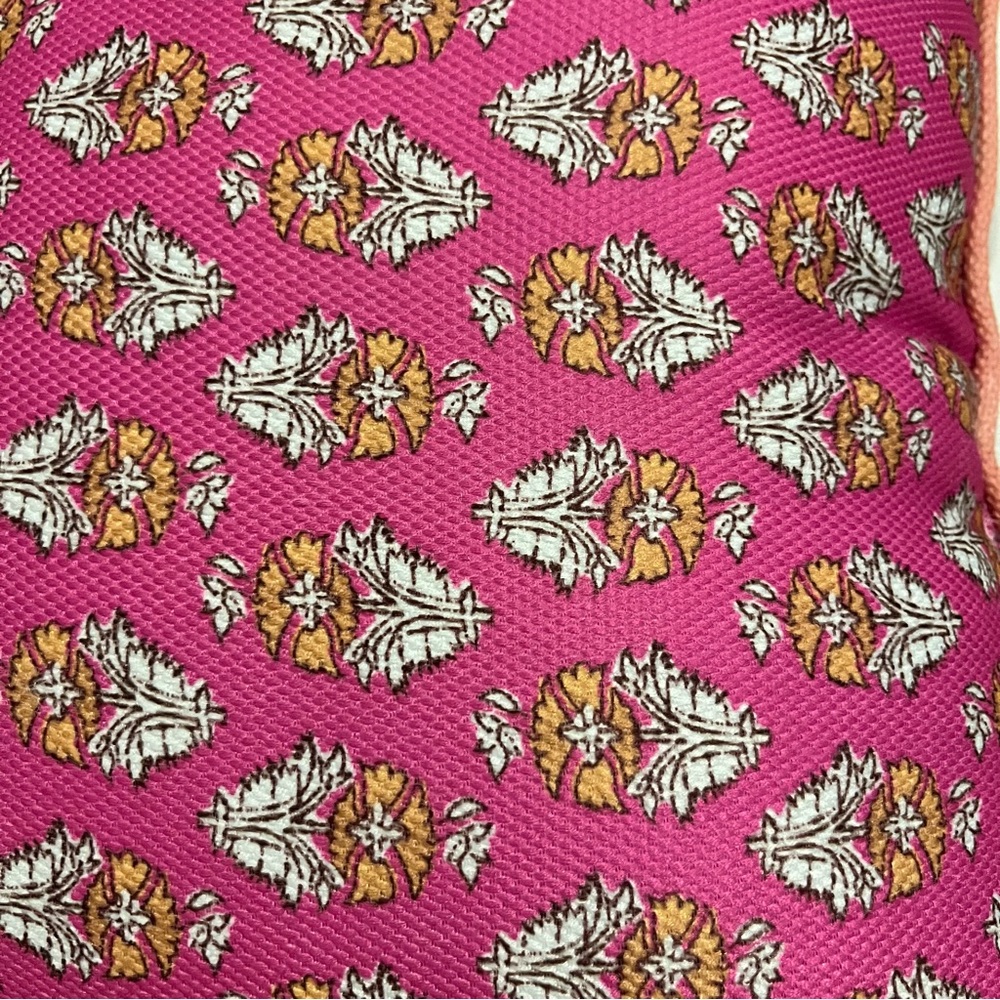 Anthropologie NWT “Sold Out” Isadora Pink & Coral Mix Print Floral Pillow - Picture 4 of 11